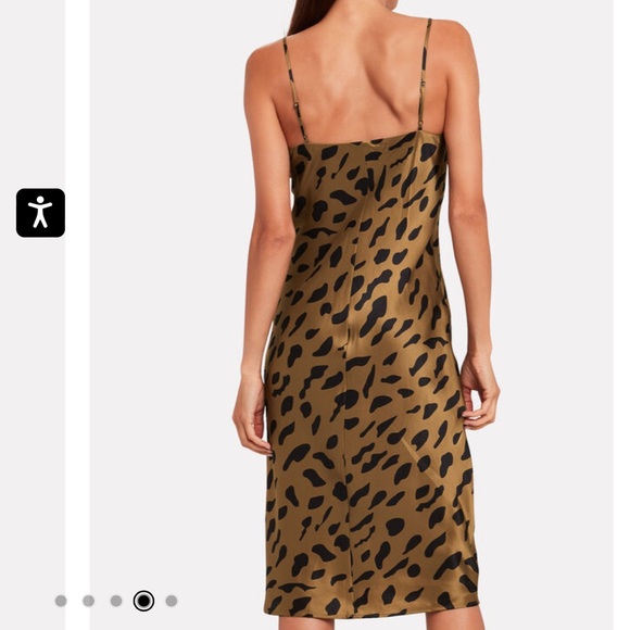 L'AGENCE Jodie Slip Dress size 10 100% silk charmeuse leopard animal print - Picture 2 of 12